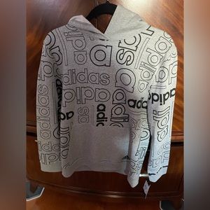 Adidas NEW Youth XL Gray & Black Hoodie